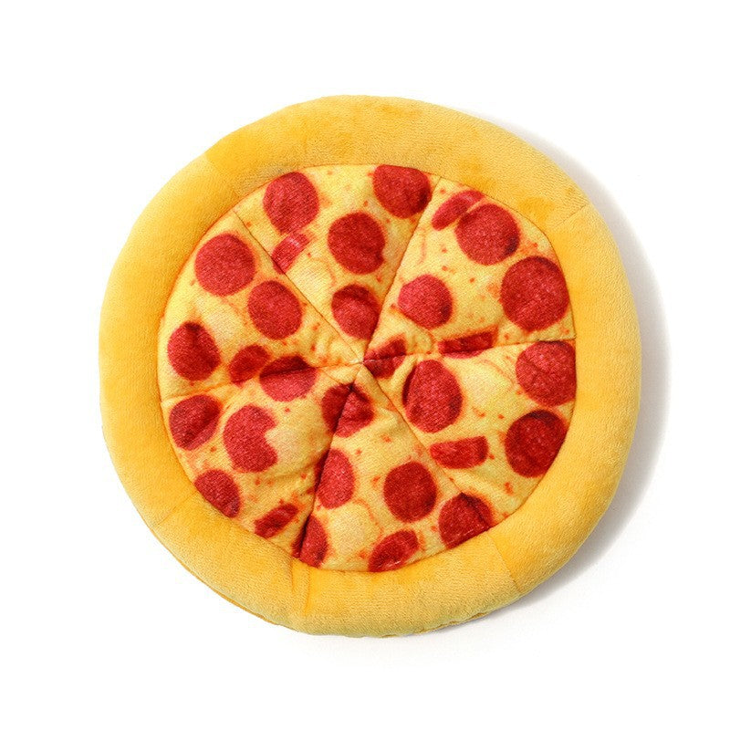 Plush Pizza Dog Toy–Interactive Squeaky Chew Toy For Dogs & Puppies