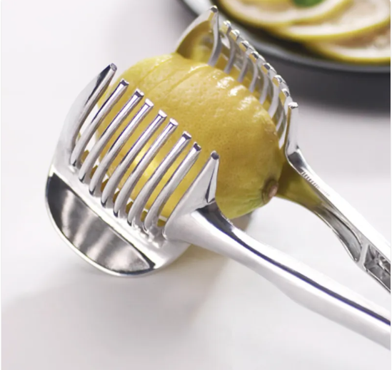 Lemon Slicer Cutter–Stainless Steel Fruit Slicer for Lemon, Lime & Tomato, Kitchen Prep Tool