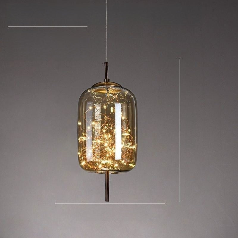 Nordic Glass Pendant Light–Modern Starry Sky LED Hanging Ceiling Light