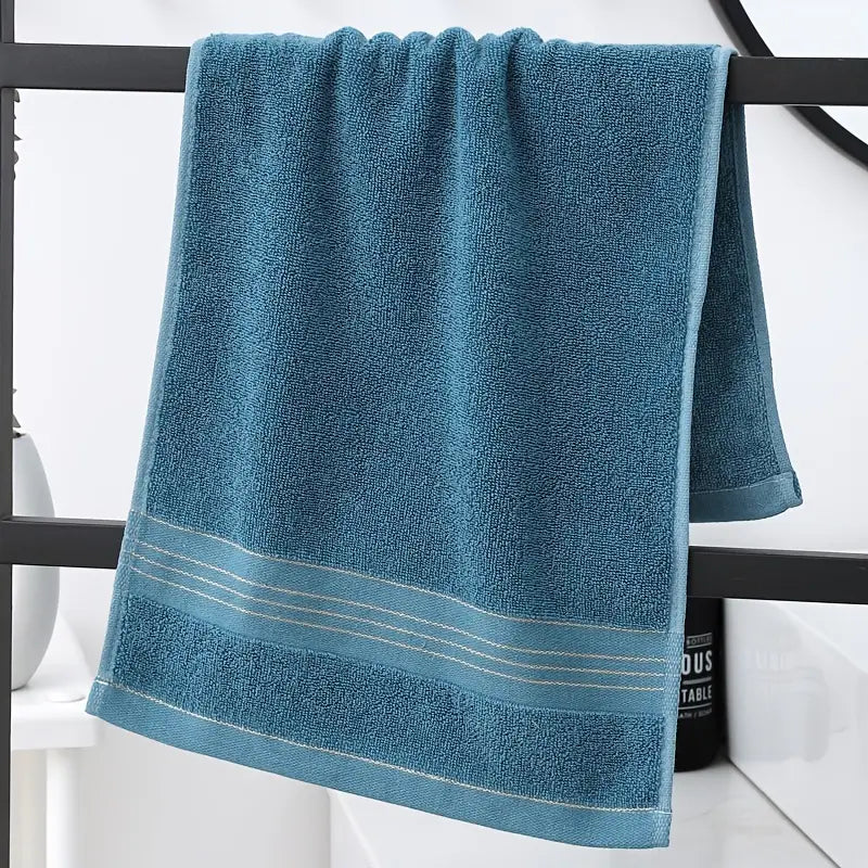 Natural Cotton Hand Towel-Soft Absorbent Bathroom Hand Towel-Quick Dry Lightweight Cotton Towel (Brown & Blue)