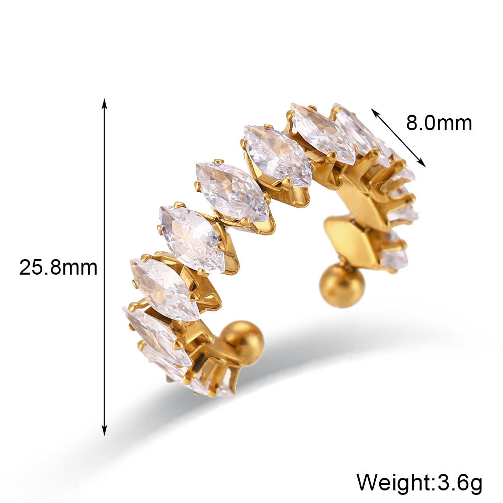 Gold Plated Diamond Bracelet–Stainless Steel Zirconia Bracelet, Adjustable Luxury Women’s Jewellery (Full Diamond Design)