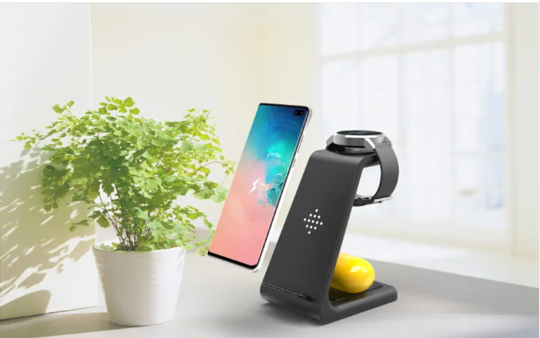 3-in-1 Wireless Charging Station–Fast Charging Dock for Phone, Smartwatch & Earbuds