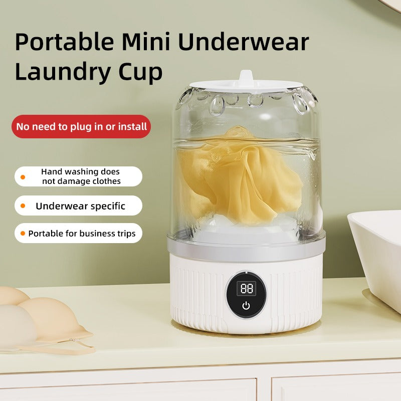 Portable Mini Washing Machine-Wireless Automatic Laundry Washer for Underwear & Socks-Compact Travel Washer for Delicates