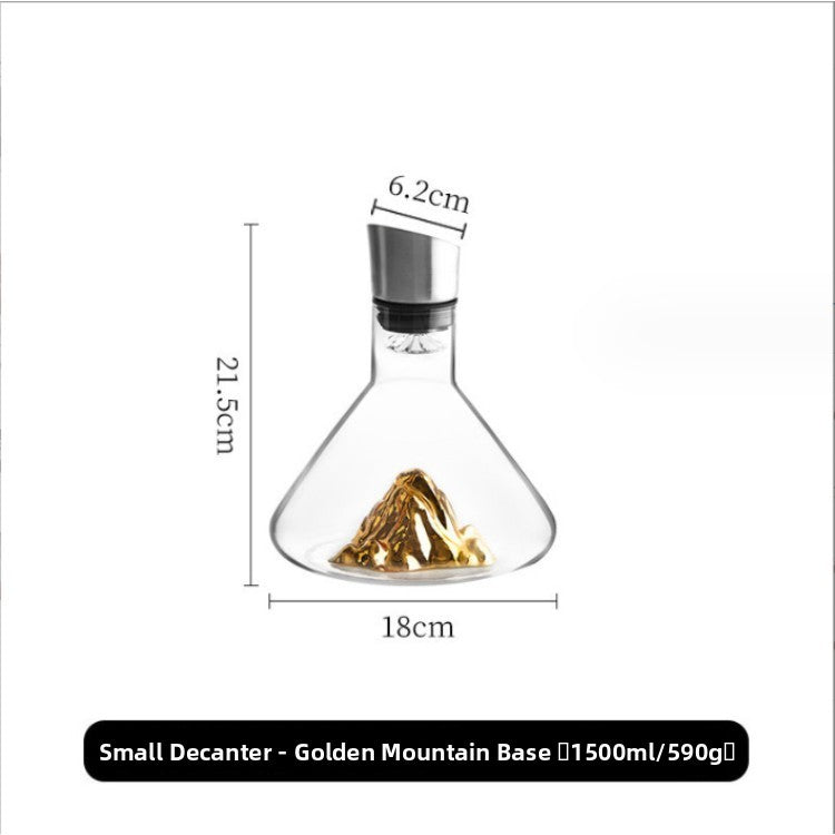 Waterfall Glass Wine Decanter - 650ml Mountain Design Red Wine Aerator Carafe