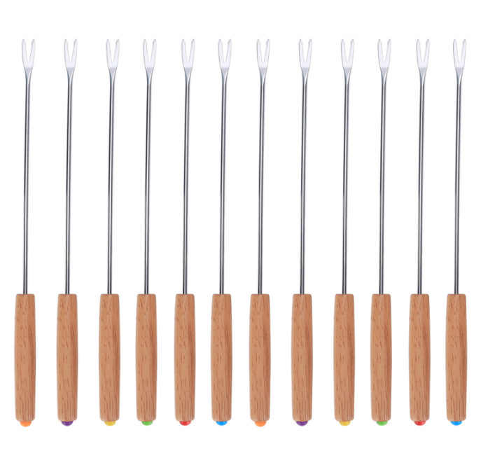 12-Piece BBQ Skewer Set–Stainless Steel Barbecue Forks & Kabob Skewers, Reusable Grill Tools for Meat & Vegetables