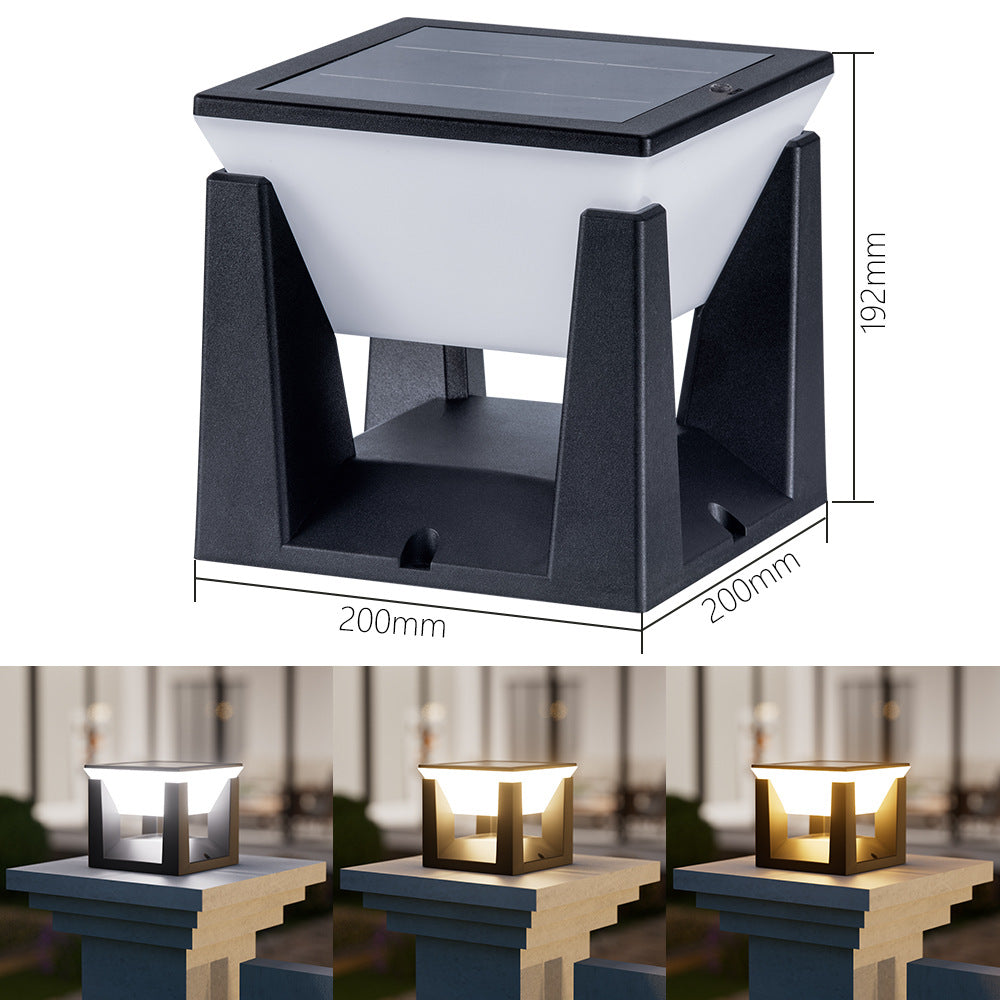 Solar LED Column Light - IP65 Waterproof Outdoor Garden & Pathway Light