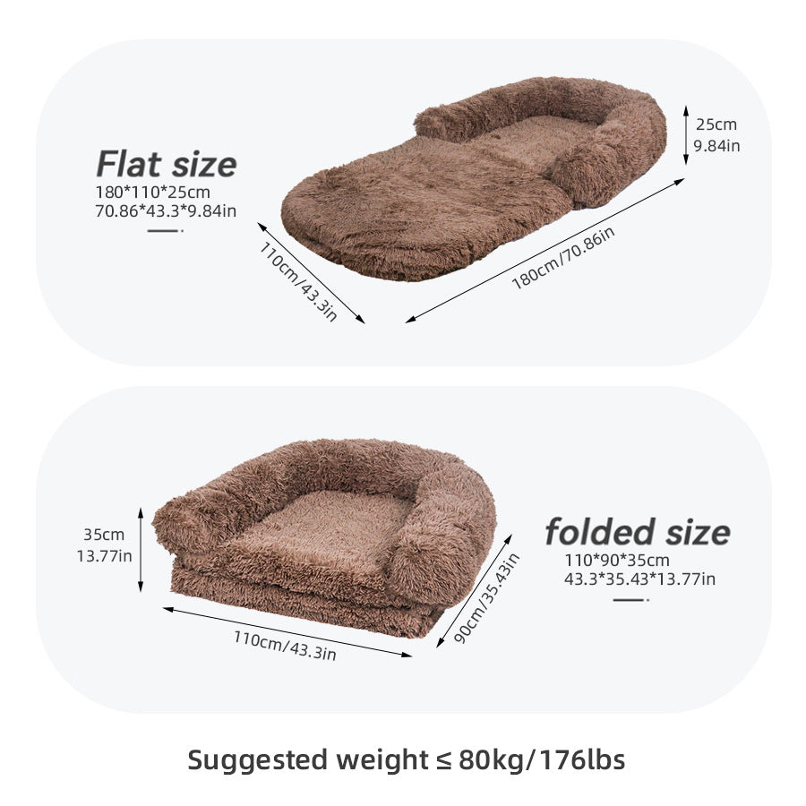 Luxury XXL Pet Sofa Bed–Washable Foldable Dog & Cat Bed With Removable Cover