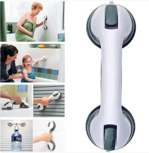 Suction Grab Handle for Bathroom-Non-Slip Safety Support Bar-Vacuum Suction Grip Handle for Shower, Glass & Tiles