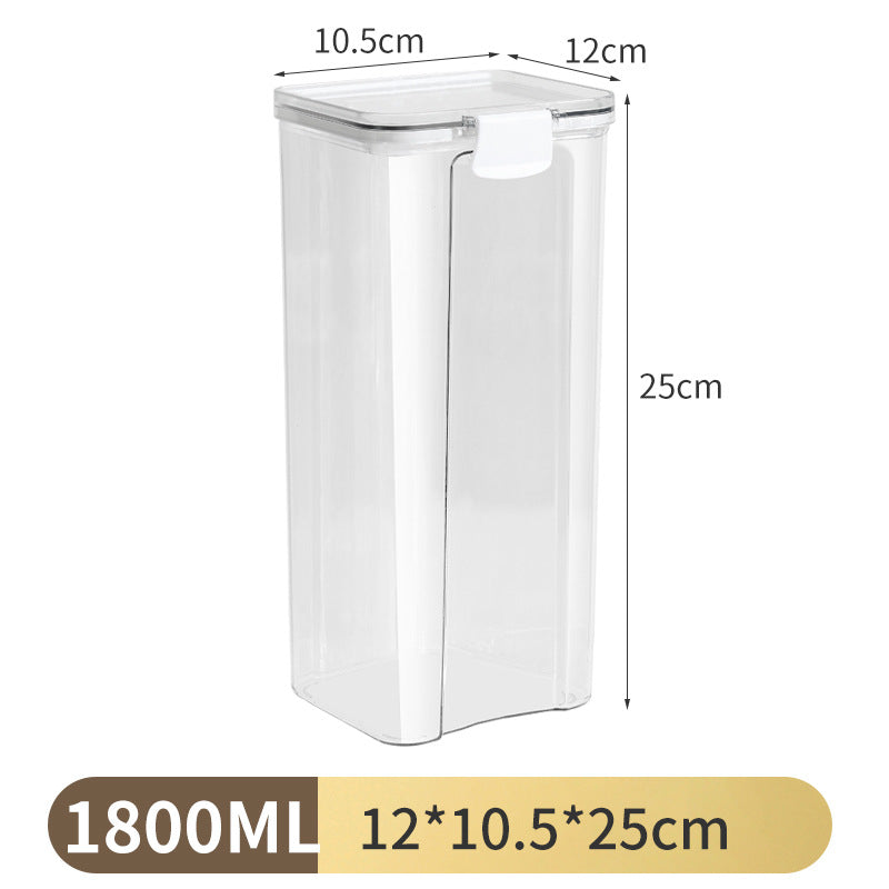Airtight Storage Jar with White Lid–Stackable Kitchen Food Container, BPA-Free Grain, Snack & Tea Storage (460ml–1800ml)
