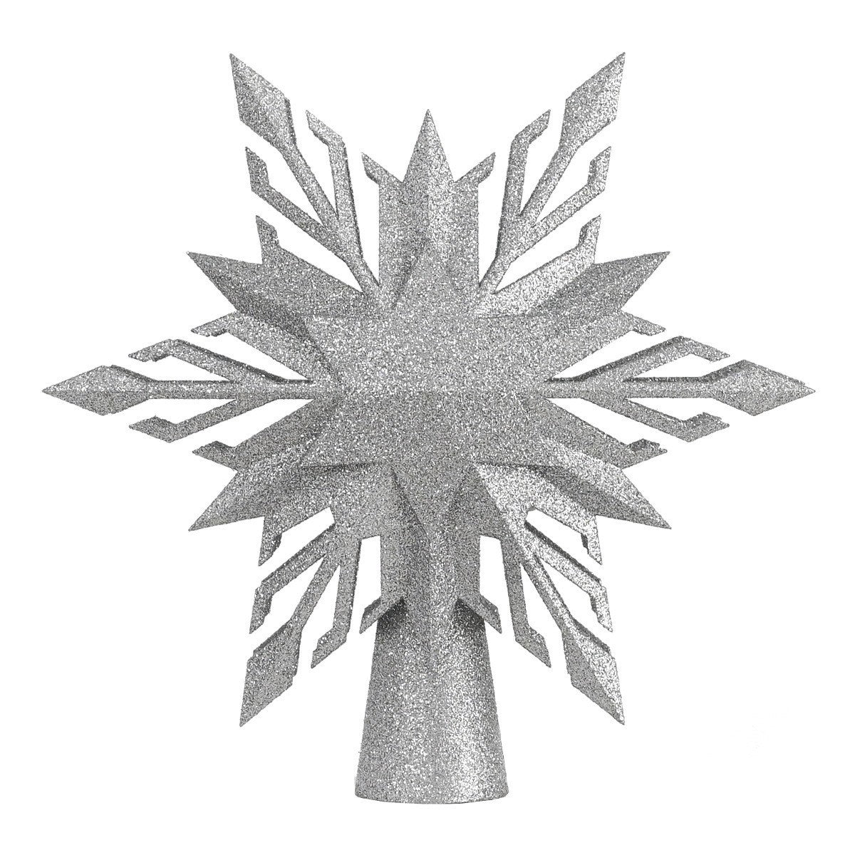LED Christmas Tree Topper with Snowflake Projection - Gold & Silver Light-Up Christmas Tree Decoration