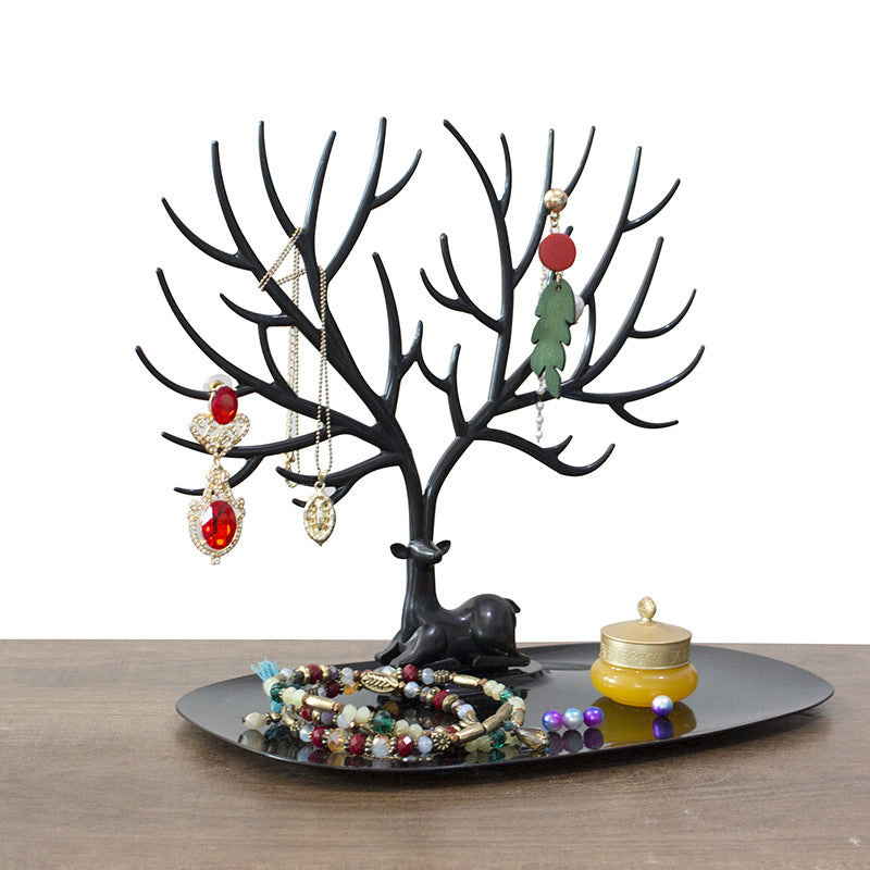 Deer Jewelry Stand Organiser–Creative Branch Antler Necklace & Earring Holder, Decorative Jewellery Display Rack