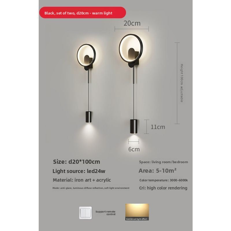 Modern Nordic LED Wall Lamp–Smart Dimmable Resin Wall Light With Remote Control