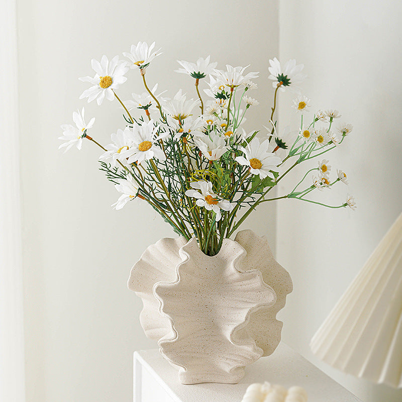 Matte Ceramic Flower Vase–European Style Decorative Vase for Fresh & Dried Flowers, Modern Home Décor