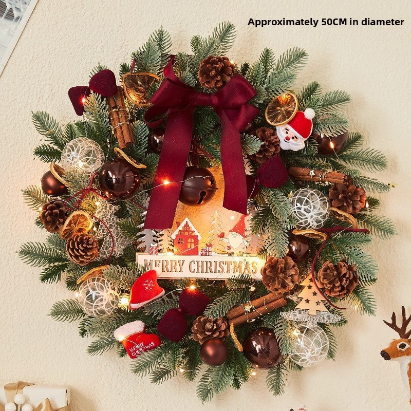Luxury Christmas Wreath - 40cm & 50cm Festive Door Wreath with Optional LED Lights