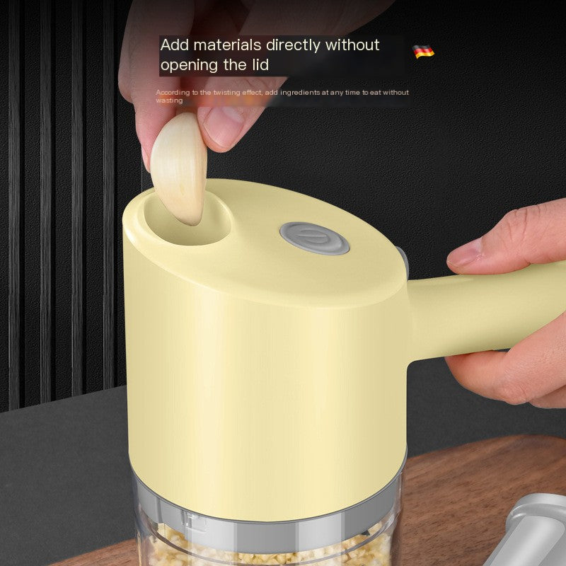 Electric Garlic Press–USB Mini Garlic Crusher & Chopper, Portable Food Processor for Kitchen