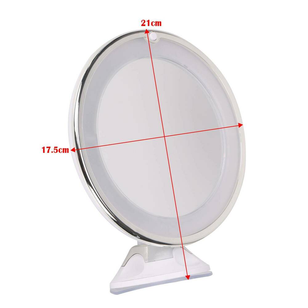 LED Vanity Makeup Mirror–10X Magnifying Double-Sided Mirror with Fill Light