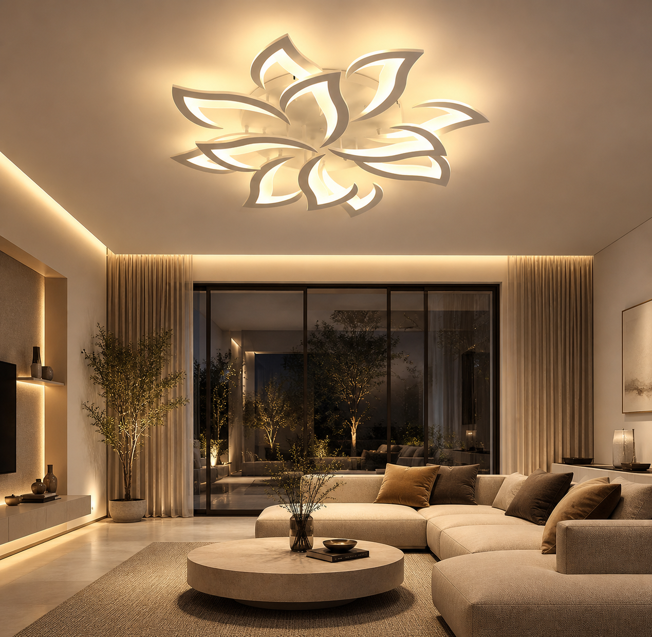 Modern LED Ceiling Light - Dimmable Minimalist Ceiling Lamp for Living Room & Bedroom