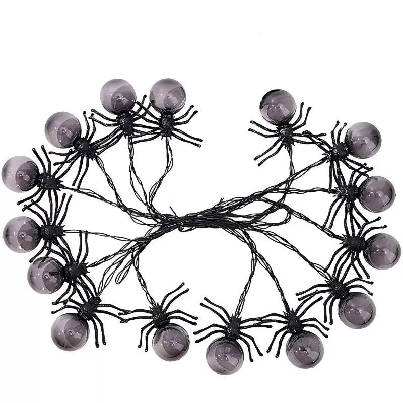 LED Purple Spider String Lights – Halloween Spider Decoration