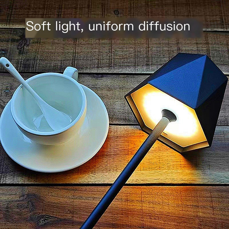 Touch Control Rechargeable Table Lamp–Modern LED Bedside Lamp with Device Charging
