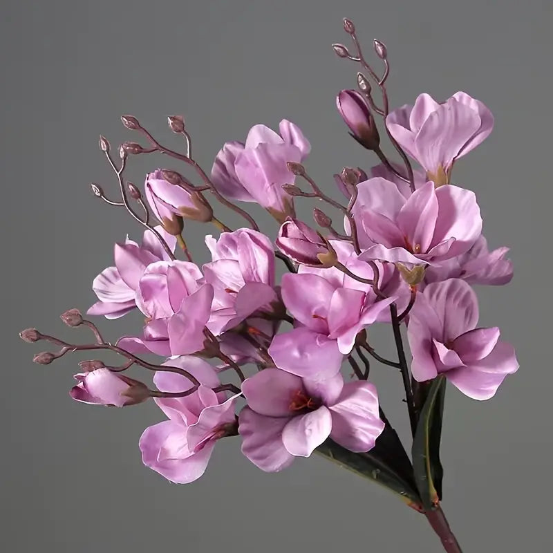Artificial Magnolia Silk Flower Bouquet–Luxury Faux Floral Arrangement for Home & Wedding Décor