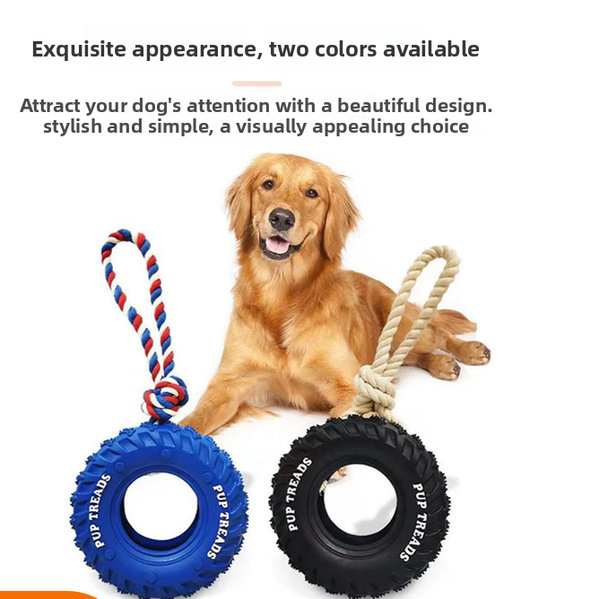 Rubber Dog Chew Toy–Heavy-Duty Interactive Tire Toy For Large Dogs