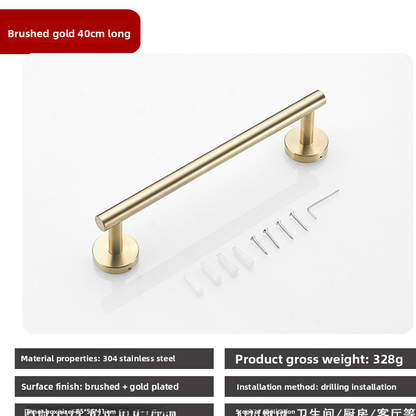 304 Stainless Steel Towel Bar - Wall Mounted Bathroom Towel Rail 30–60cm