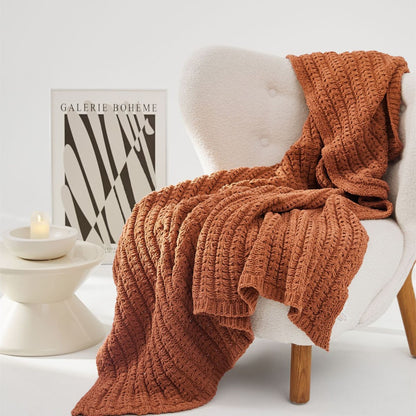 Luxury Chenille Throw Blanket–Soft Nordic Sofa & Bed Blanket