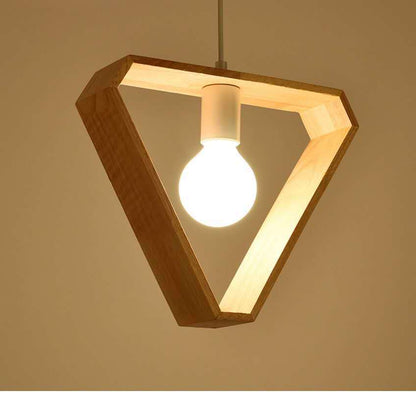 Nordic Wooden Pendant Ceiling Light - Modern Oak Hanging Ceiling Lamp