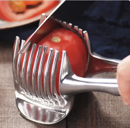 Lemon Slicer Cutter–Stainless Steel Fruit Slicer for Lemon, Lime & Tomato, Kitchen Prep Tool