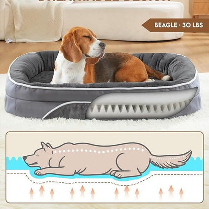Washable Orthopedic Pet Bed - Removable Supportive Bed for Medium & Large Dogs