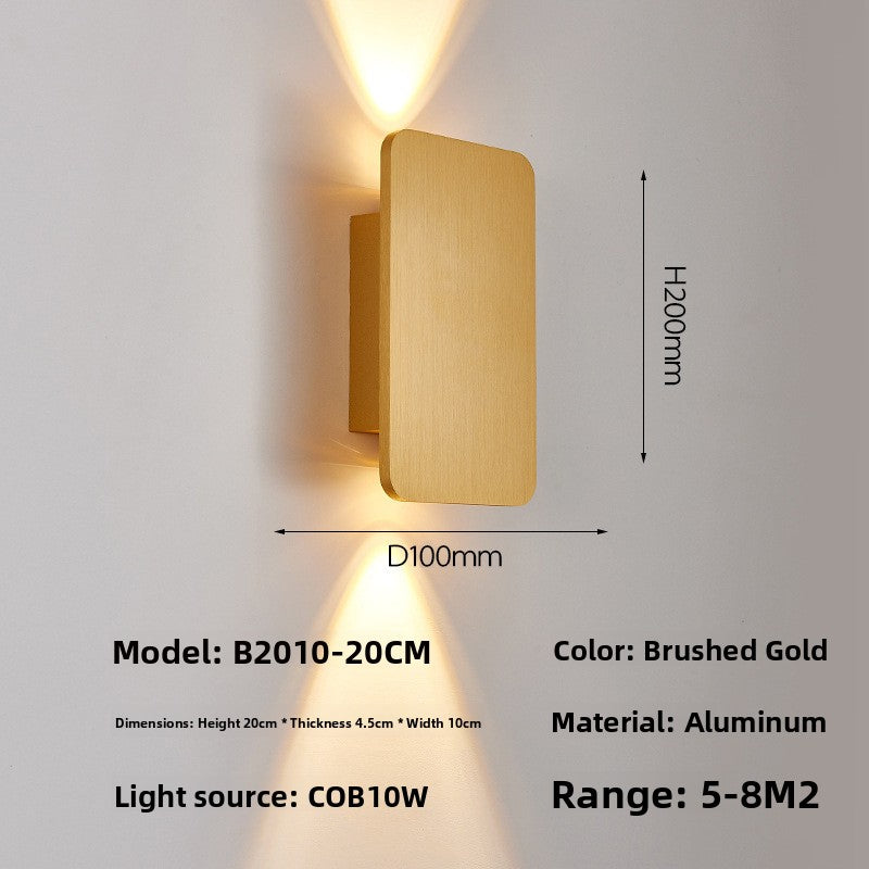 Modern LED Up Down Wall Light - Nordic Brushed Aluminium Wall Lamp for Bedroom & Living Room