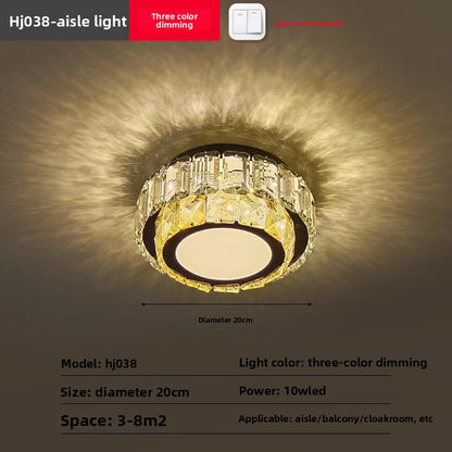 Modern Crystal LED Ceiling Light - 3-Color Flush Mount Ceiling Lamp