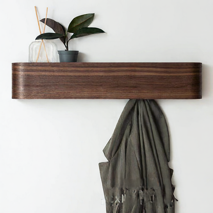 Solid Wood Wall Mounted Coat Rack - Modern Wooden Entryway Hooks for Coats, Bags & Accessories