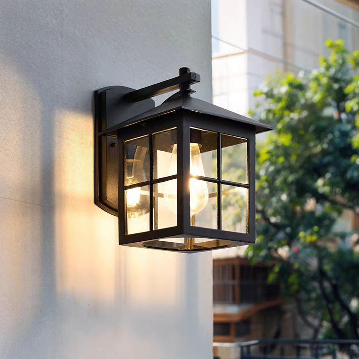 Outdoor Solar LED Wall Light - Modern Aluminium Garden, Courtyard & Entrance Lantern