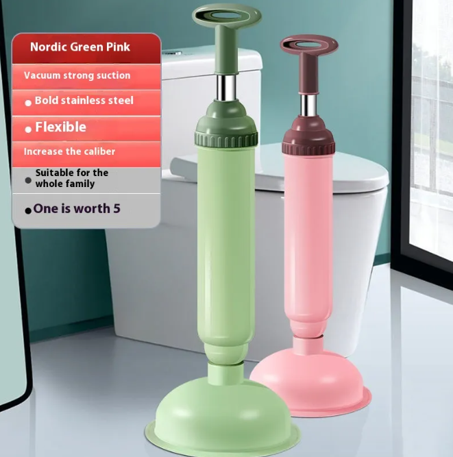 Heavy Duty Toilet Plunger-High Suction Drain Unblocker-Bathroom Clog Remover with Ergonomic Handle