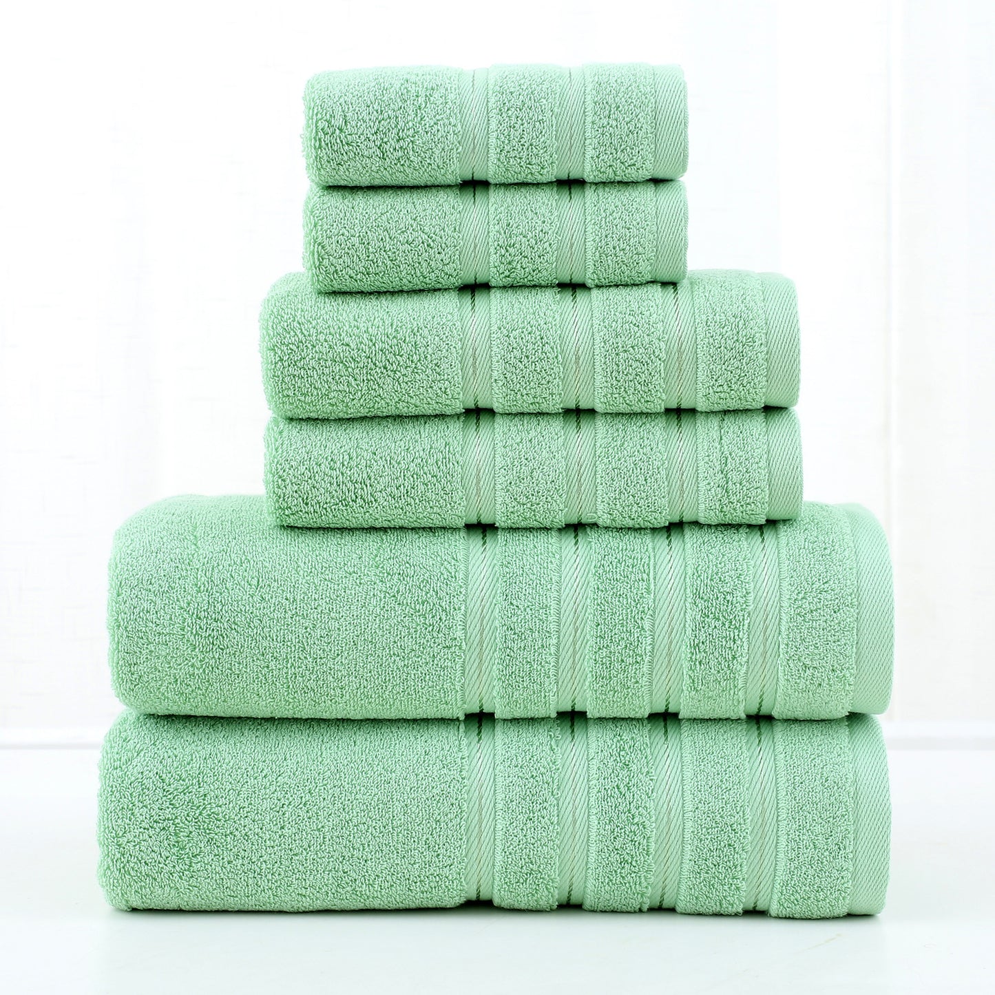 Luxury Combed Cotton Towel Set–Ultra Soft 6 Piece Bathroom Towel Collection