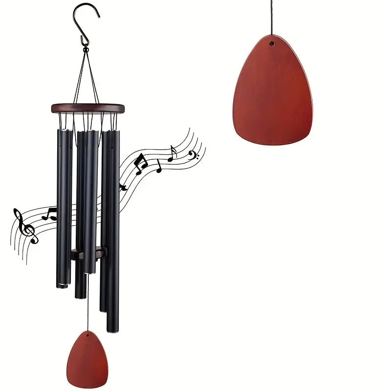 Retro Metal Wind Chimes - 68cm Decorative 6-Tube Hanging Wind Chime for Garden, Patio & Balcony
