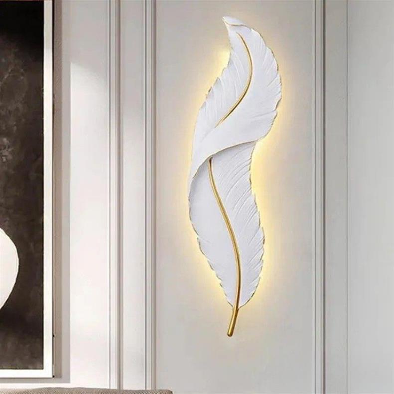 Nordic Stylish Feather LED Wall Light–Modern 3-Colour Dimmable Decorative Wall Lamp