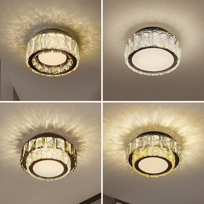Modern Crystal LED Ceiling Light - 3-Color Flush Mount Ceiling Lamp