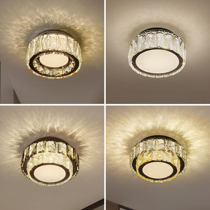 Modern Crystal LED Ceiling Light - 3-Color Flush Mount Ceiling Lamp