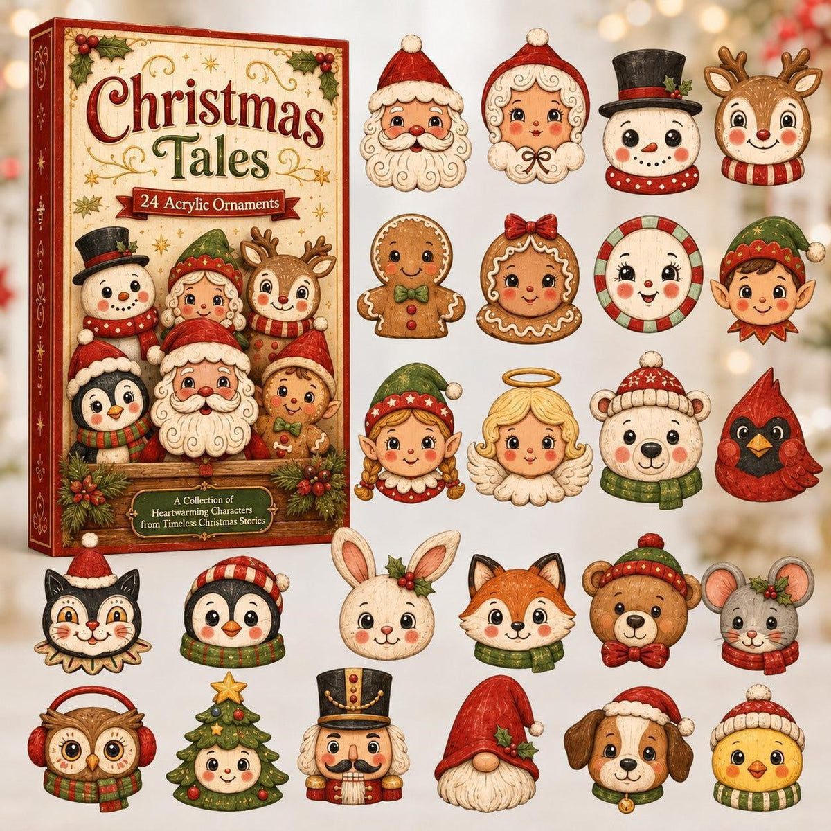 Christmas Acrylic Decorations Blind Box - 3mm Festive Santa, Gnome & Snowman Collectible Ornaments