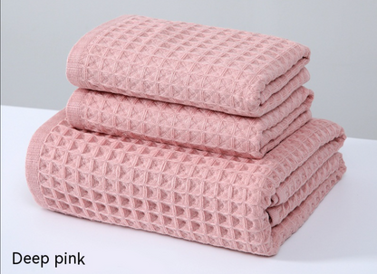 Cotton Waffle Bath Towel-Lightweight Quick Dry Waffle Weave Towel-Soft Absorbent Spa Bathroom Towel