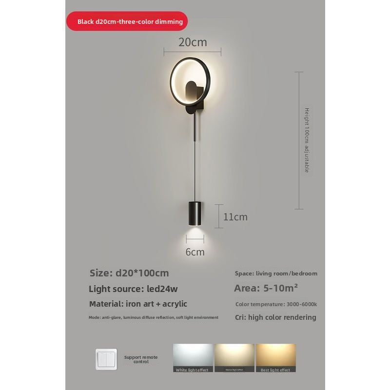 Modern Nordic LED Wall Lamp–Smart Dimmable Resin Wall Light With Remote Control