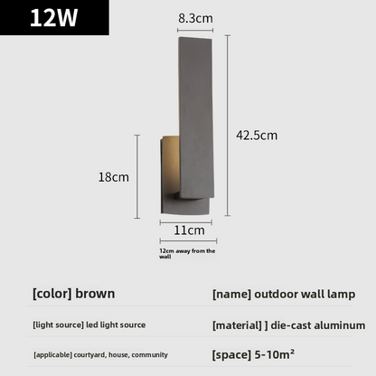 Modern Aluminum Outdoor LED Wall Light – IP54 Waterproof Exterior Lamp