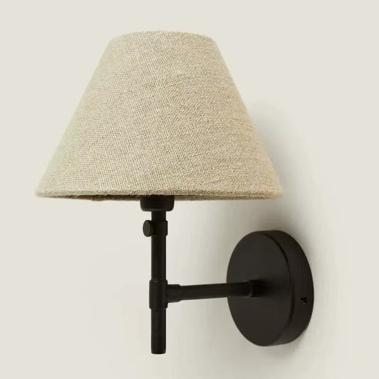Wabi-Sabi Linen Wall Light - Japanese Nordic Vintage LED Wall Lamp for Bedroom & Hallway