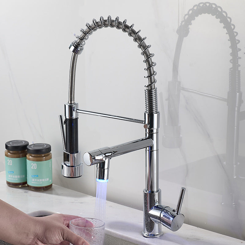Luxury Pull-Out Spring Kitchen Mixer Tap–Commercial Style Hot & Cold Sink Faucet