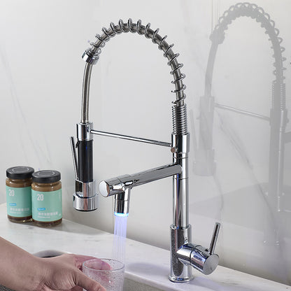 Luxury Pull-Out Spring Kitchen Mixer Tap–Commercial Style Hot & Cold Sink Faucet