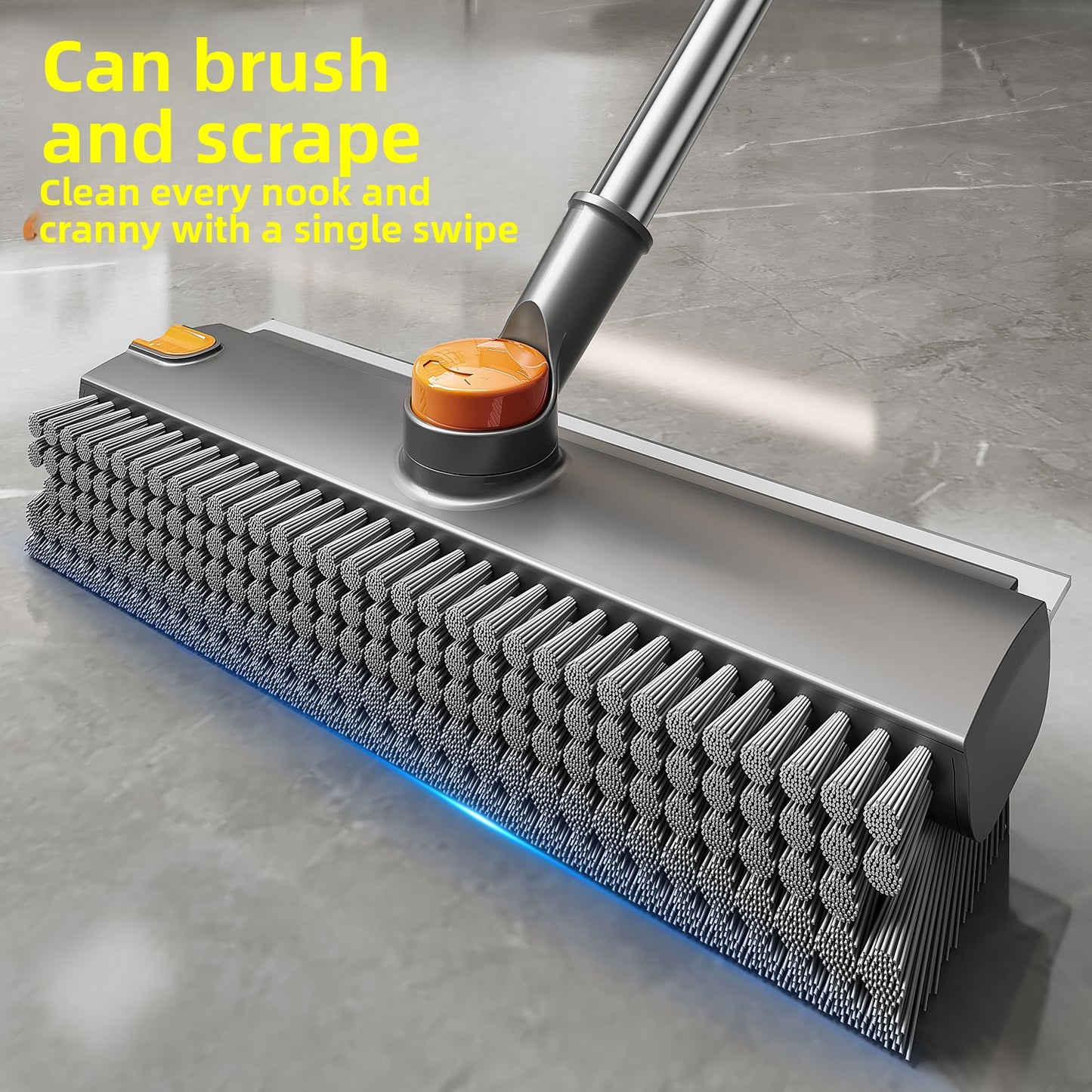 Heavy Duty Floor Scrub Brush–Bathroom Crevice Cleaning Brush With Built-In Scraper
