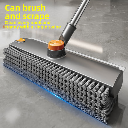 Heavy Duty Floor Scrub Brush–Bathroom Crevice Cleaning Brush With Built-In Scraper