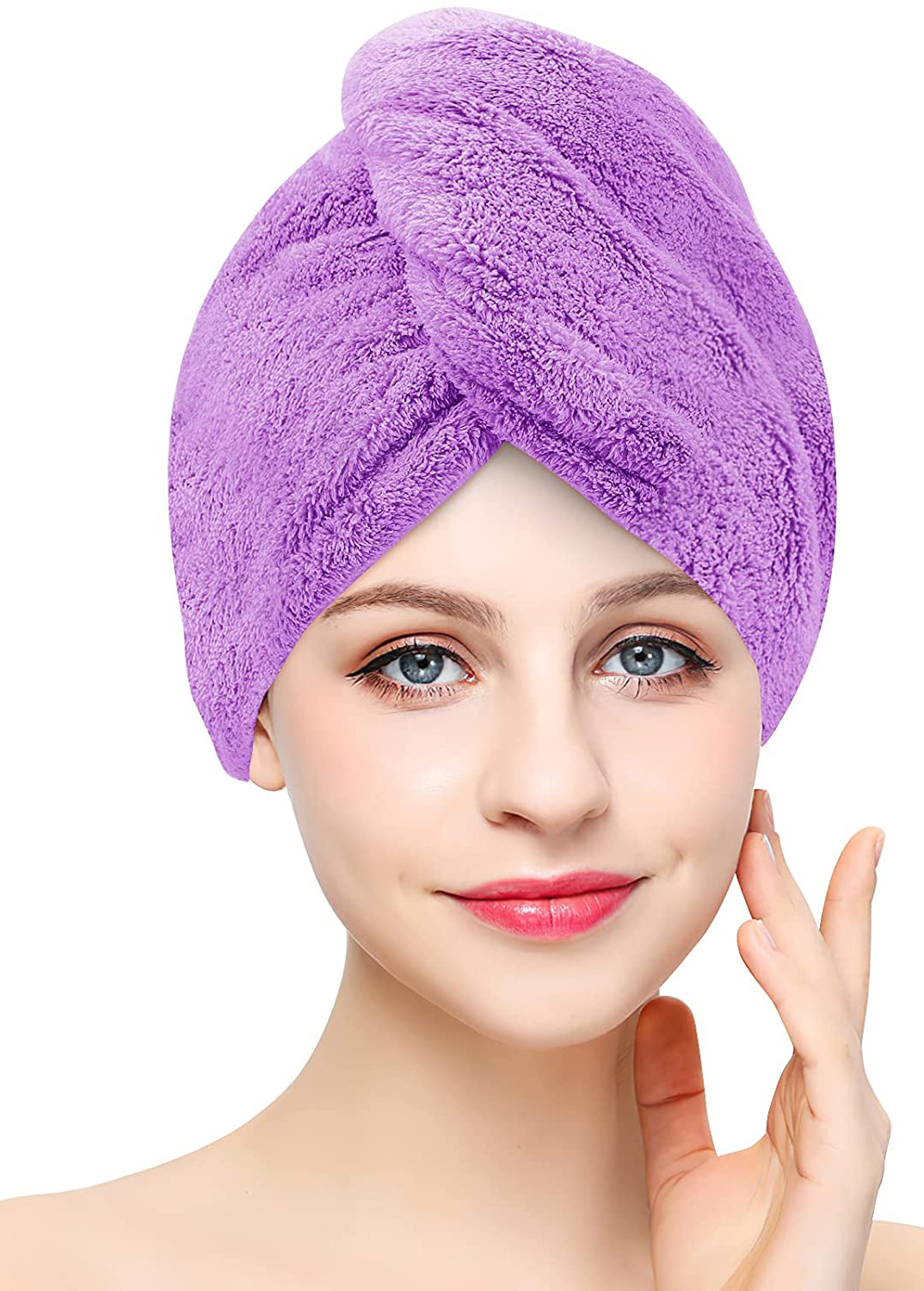 Coral Fleece Hair Towel Wrap-Super Absorbent Quick Dry Hair Turban-Soft Microfiber Hair Drying Cap